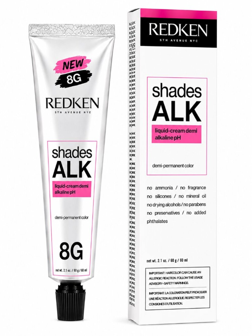 Redken Shades ALK 8G Demi-Permanent Liquid-Cream Hair Color 2.1 oz